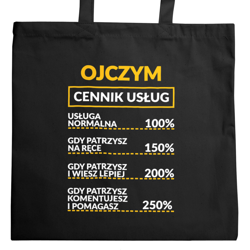 Ojczym - Cennik Usług - Torba Na Zakupy Czarna