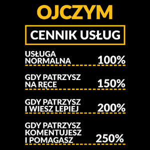 Ojczym - Cennik Usług - Torba Na Zakupy Czarna