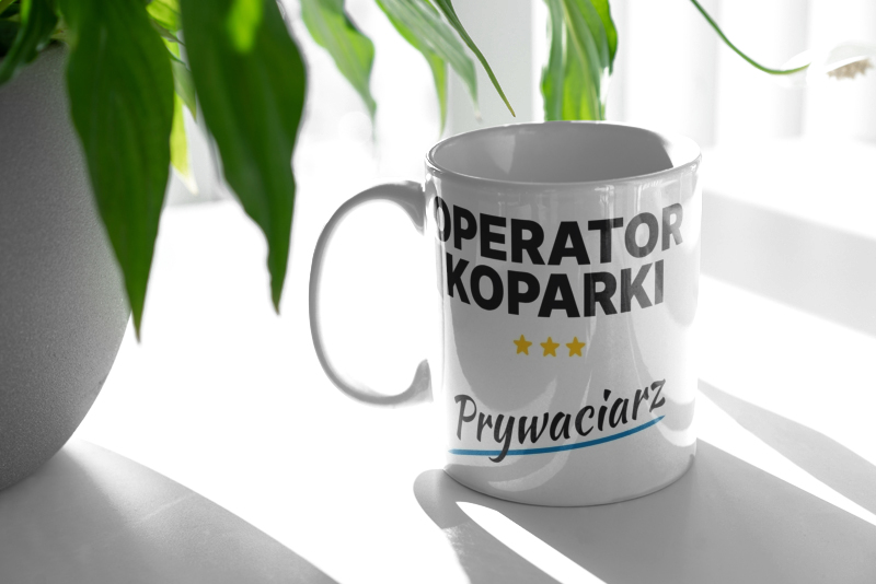 Operator Koparki Prywaciarz - Kubek Biały