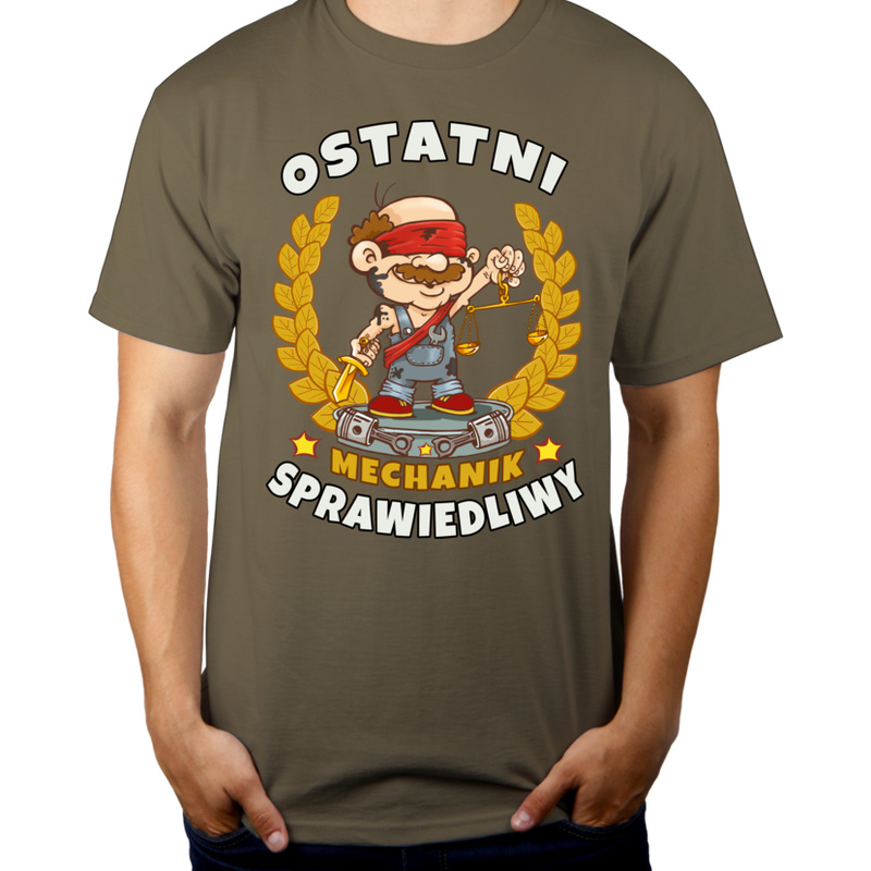 Ostatni Sprawiedliwy Mechanik - Męska Koszulka Khaki