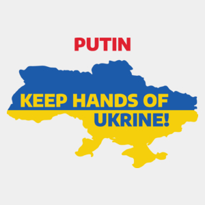 PUTIN keep hands of ukraine - Męska Koszulka Biała