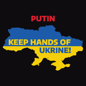 PUTIN keep hands of ukraine - Męska Koszulka Czarna