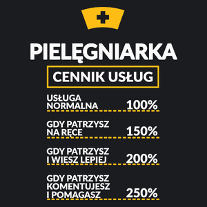 Pielęgniarka - Cennik Usług - Damska Koszulka Czarna