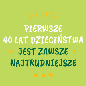 Pierwsze 40 Dzieciństwa Urodziny - Męska Koszulka Jasno Zielona