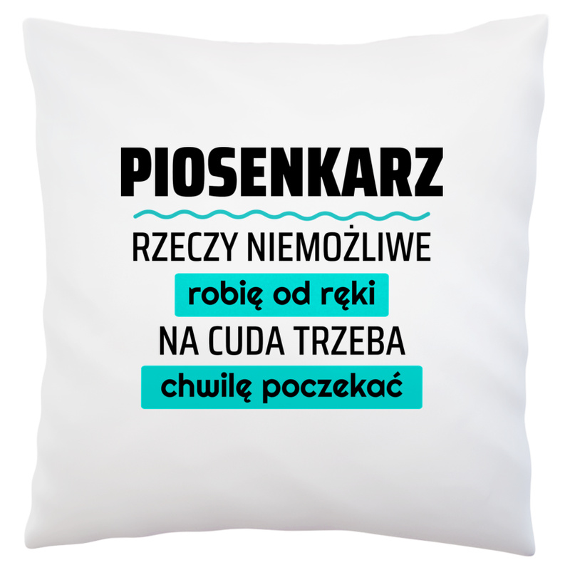 Piosenkarz - Rzeczy Niemożliwe Robię Od Ręki - Na Cuda Trzeba Chwilę Poczekać - Poduszka Biała