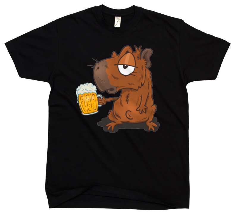 Piwo kapibara beer - Męska Koszulka Czarna
