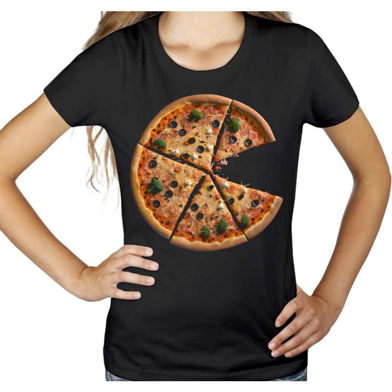 Pizza Walentynki Dla Niej - Damska Koszulka Czarna