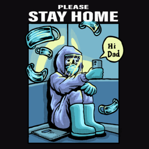 Please Stay Home - Męska Bluza Czarna