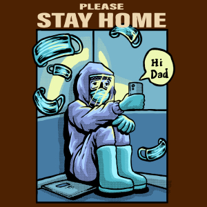 Please Stay Home - Damska Koszulka Czekoladowa