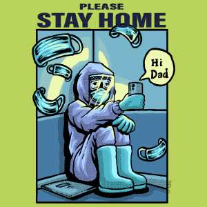 Please Stay Home - Damska Koszulka Jasno Zielona