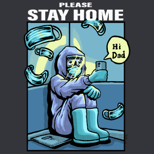 Please Stay Home - Męska Koszulka Szara