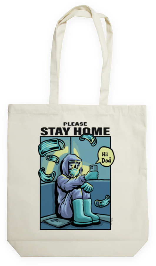 Please Stay Home - Torba Na Zakupy Natural