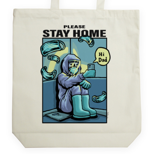 Please Stay Home - Torba Na Zakupy Natural