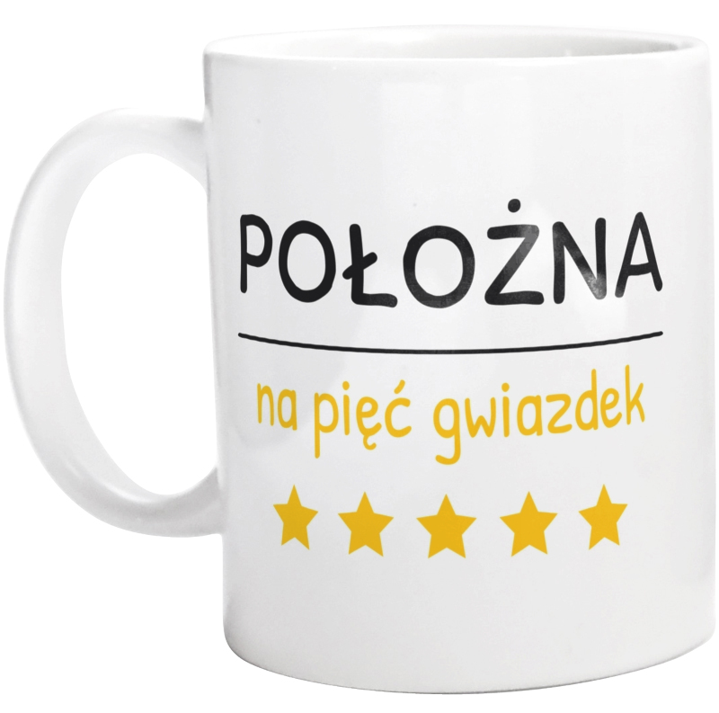 Położna Na 5 Gwiazdek - Kubek Biały