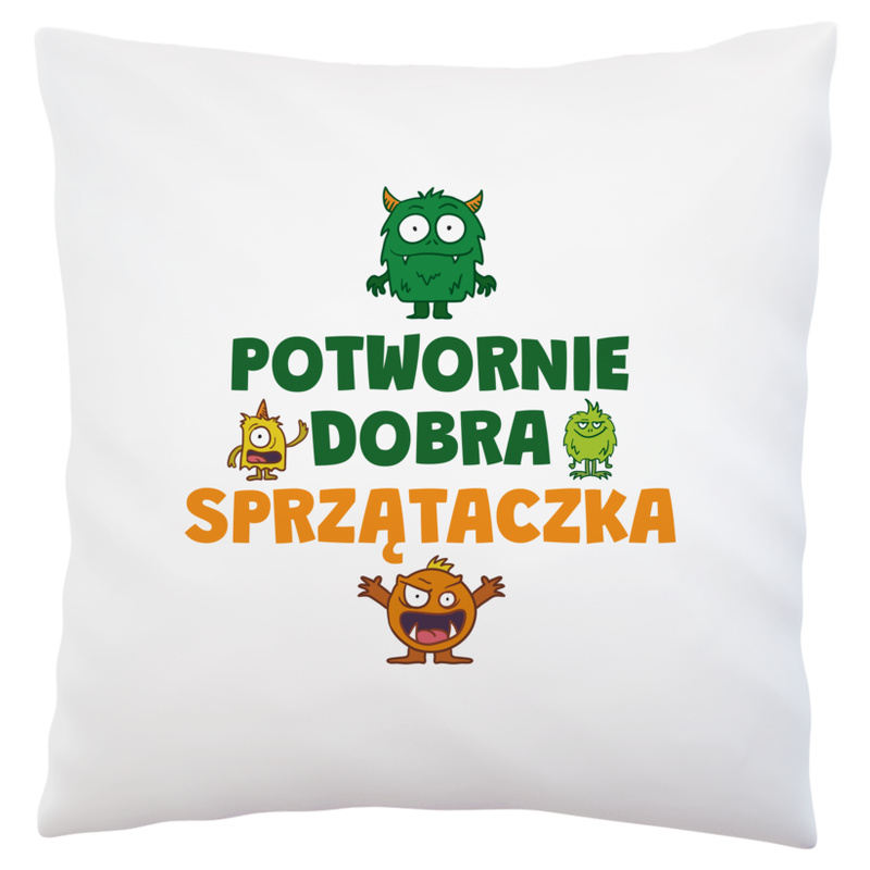 Potwornie Dobra Sprzątaczka - Poduszka Biała