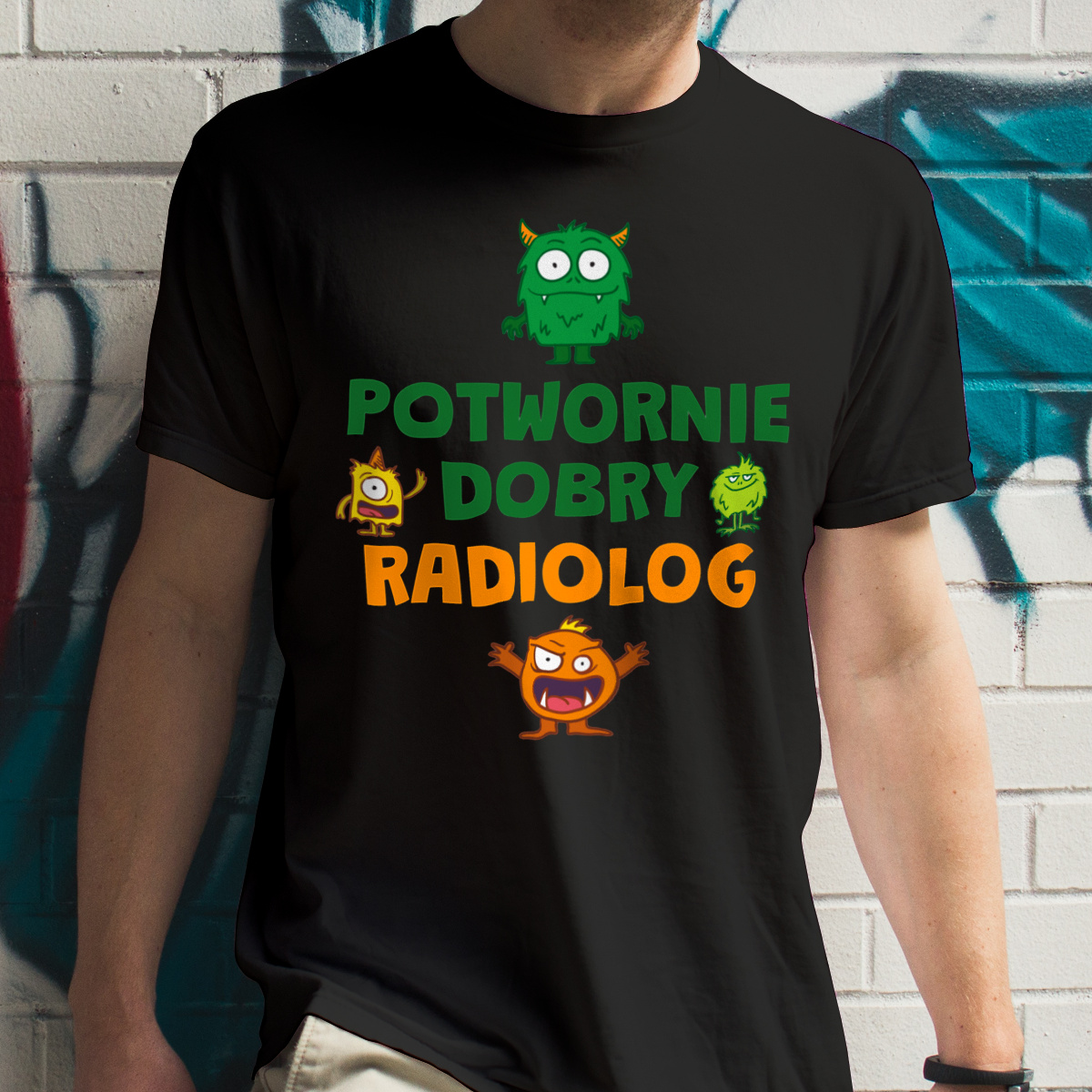 Potwornie Dobry Radiolog - Męska Koszulka Czarna