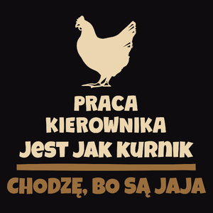 Praca Kierownika Jest Jak Kurnik - Męska Bluza Czarna