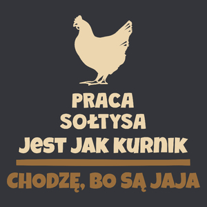 Praca Sołtysa Jest Jak Kurnik - Męska Koszulka Szara