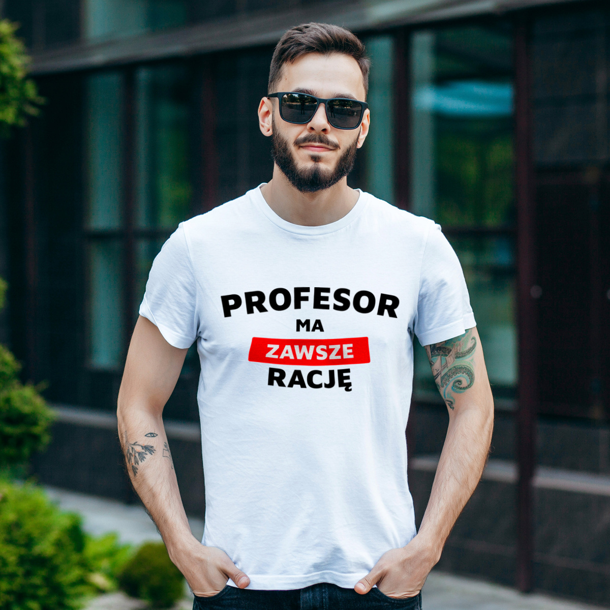 Profesor Ma Zawsze Rację - Męska Koszulka Biała