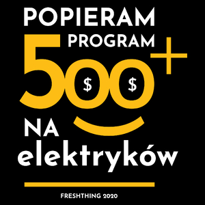 Program 500 Plus Na Elektryków - Torba Na Zakupy Czarna