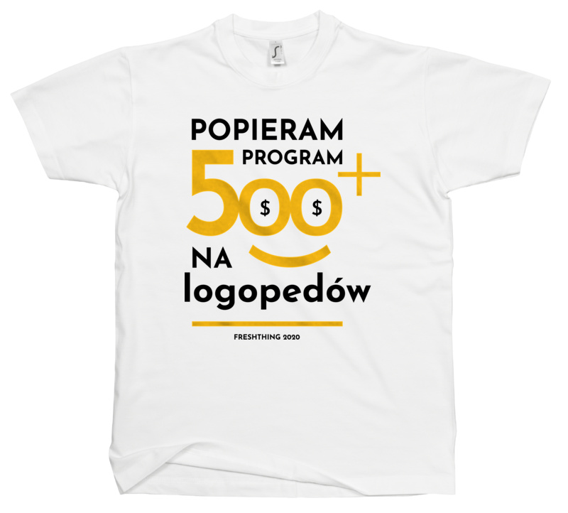 Program 500 Plus Na Logopedów - Męska Koszulka Biała