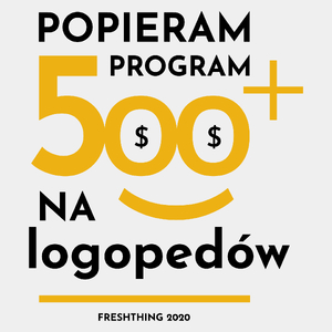 Program 500 Plus Na Logopedów - Męska Koszulka Biała