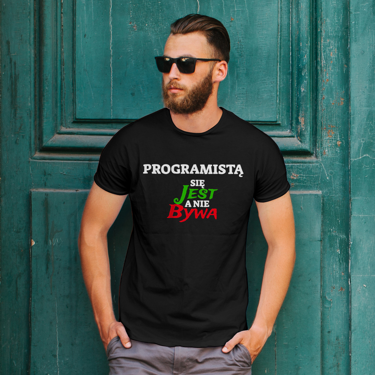 Programistą Się Jest, A Nie Bywa - Męska Koszulka Czarna