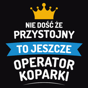 Przystojny Operator Koparki - Męska Koszulka Czarna