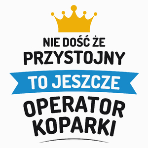 Przystojny Operator Koparki - Poduszka Biała