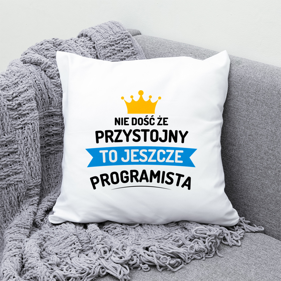 Przystojny Programista - Poduszka Biała