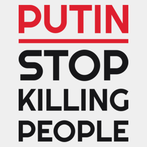 Putin Stop Killing People - Męska Koszulka Biała