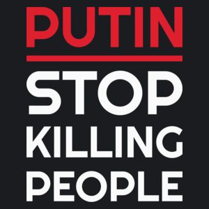 Putin Stop Killing People - Damska Koszulka Czarna