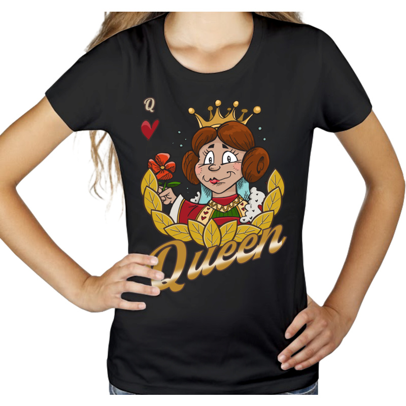 Queen koszulka na walentynki KRÓLOWA - Damska Koszulka Czarna