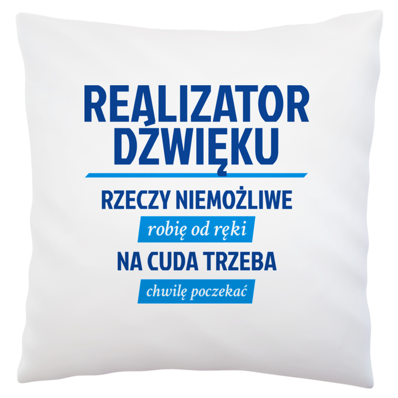 Realizator Dźwięku - Rzeczy Niemożliwe Robię Od Ręki - Na Cuda Trzeba Chwilę Poczekać - Poduszka Biała