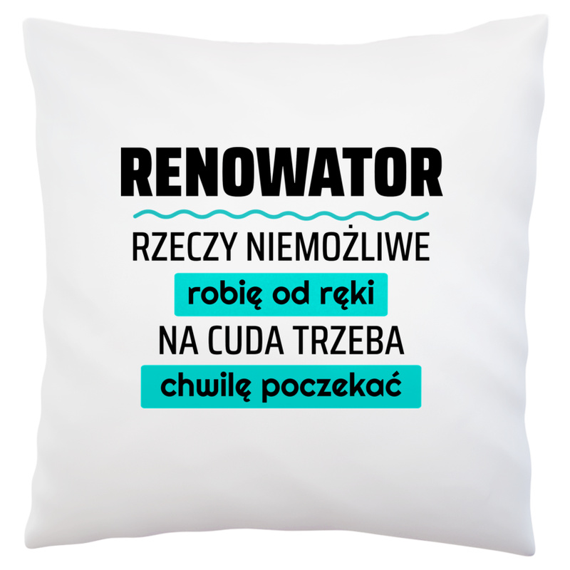 Renowator - Rzeczy Niemożliwe Robię Od Ręki - Na Cuda Trzeba Chwilę Poczekać - Poduszka Biała