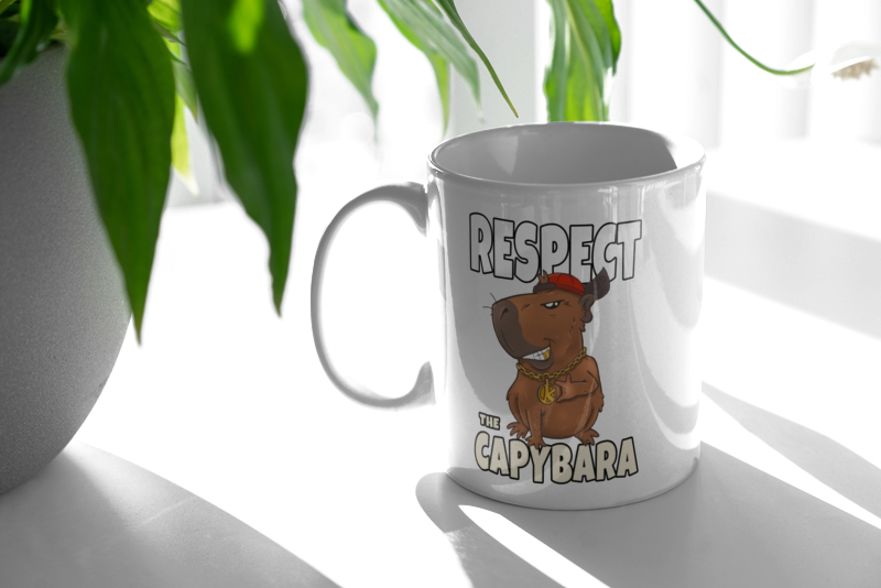 Respect the capybara kapibara - Kubek Biały