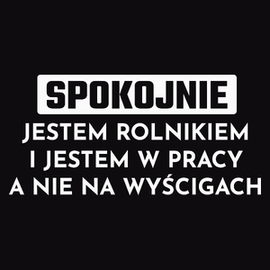 Rolnik W Pracy A Nie Na Wyścigach - Męska Koszulka Czarna