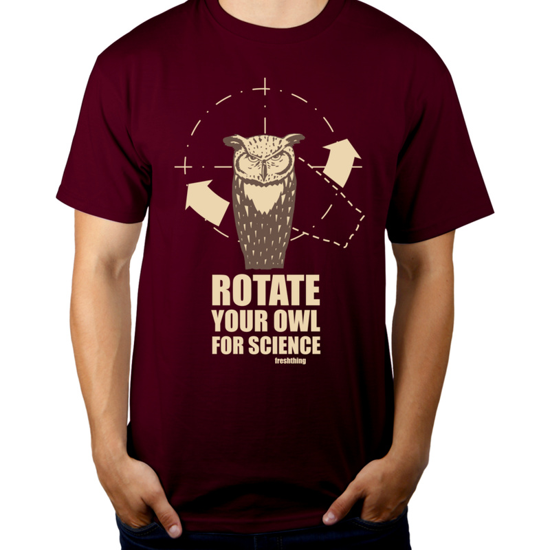 Rotate Your Owl For Science - Męska Koszulka Burgundowa