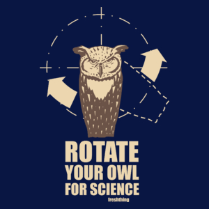 Rotate Your Owl For Science - Męska Koszulka Ciemnogranatowa