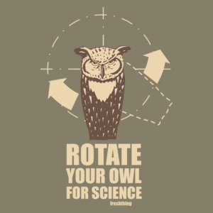 Rotate Your Owl For Science - Męska Koszulka Jasno Szara