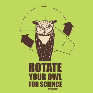 Rotate Your Owl For Science - Męska Koszulka Jasno Zielona