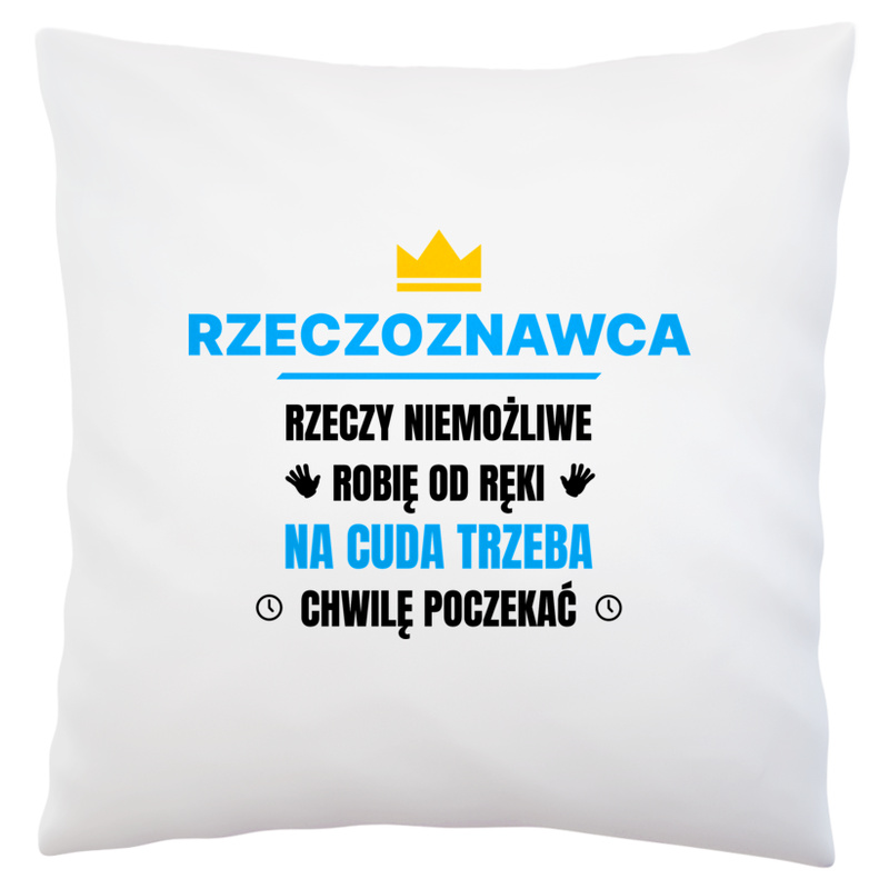 Rzeczoznawca Rzeczy Niemożliwe Robię Od Ręki - Poduszka Biała