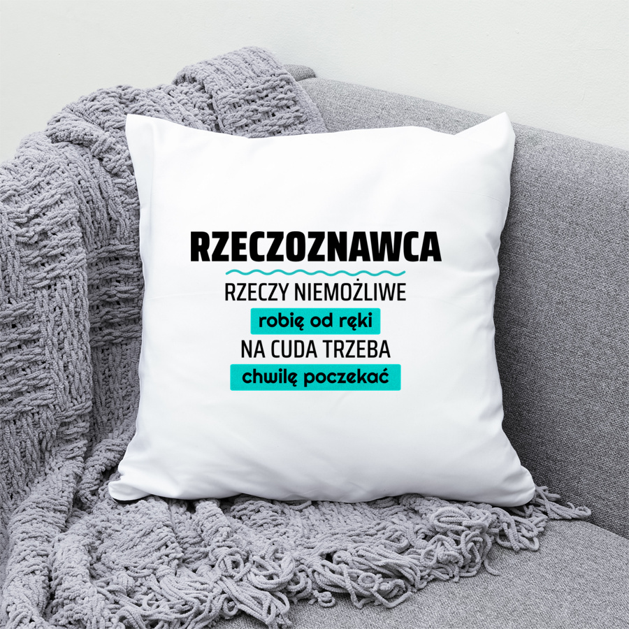 Rzeczoznawca - Rzeczy Niemożliwe Robię Od Ręki - Na Cuda Trzeba Chwilę Poczekać - Poduszka Biała