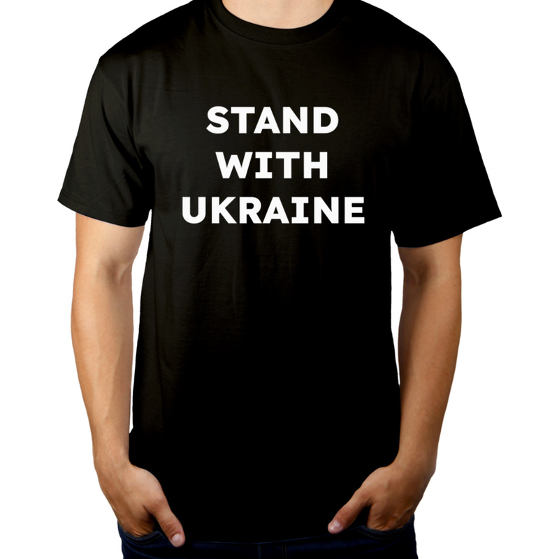 STAND WITH UKRAINE  - Męska Koszulka Czarna