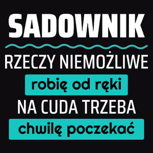 Sadownik - Rzeczy Niemożliwe Robię Od Ręki - Na Cuda Trzeba Chwilę Poczekać - Męska Koszulka Czarna