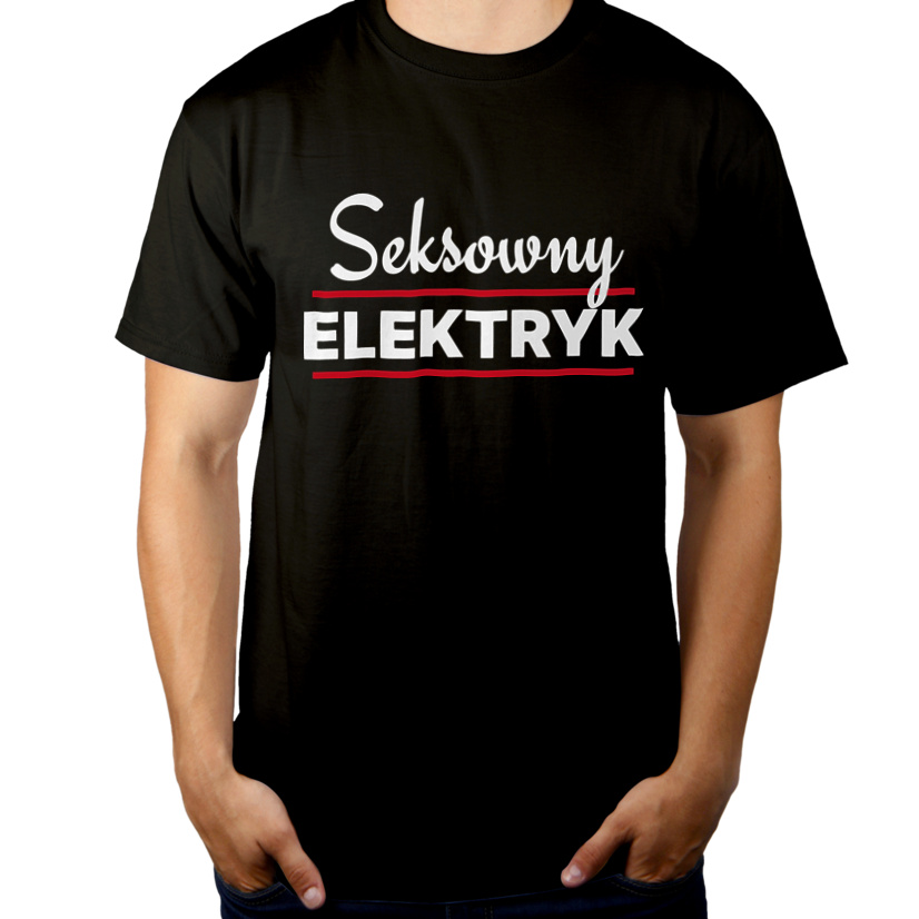 Seksowny Elektryk - Męska Koszulka Czarna