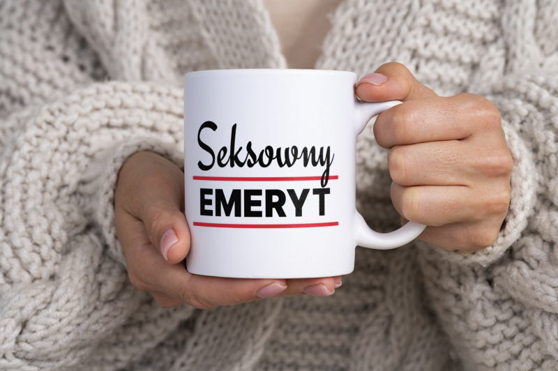 Seksowny Emeryt - Kubek Biały