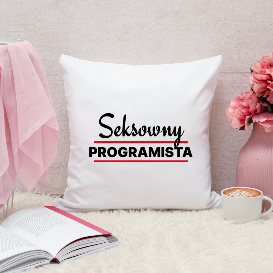 Seksowny Programista - Poduszka Biała