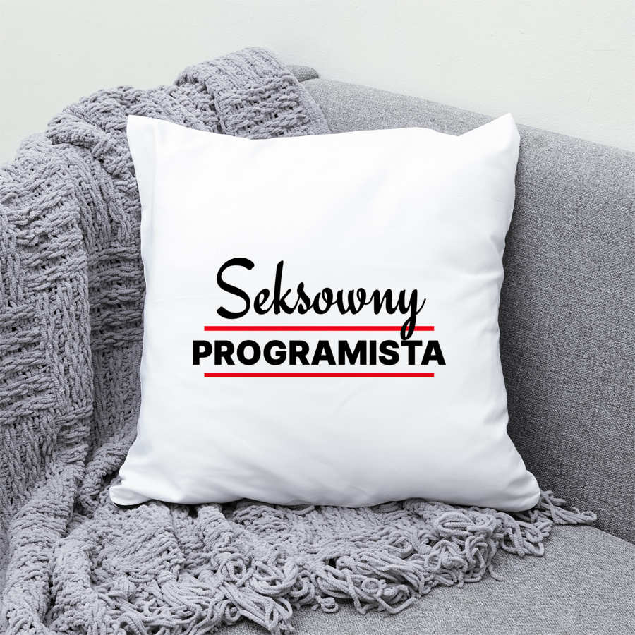 Seksowny Programista - Poduszka Biała
