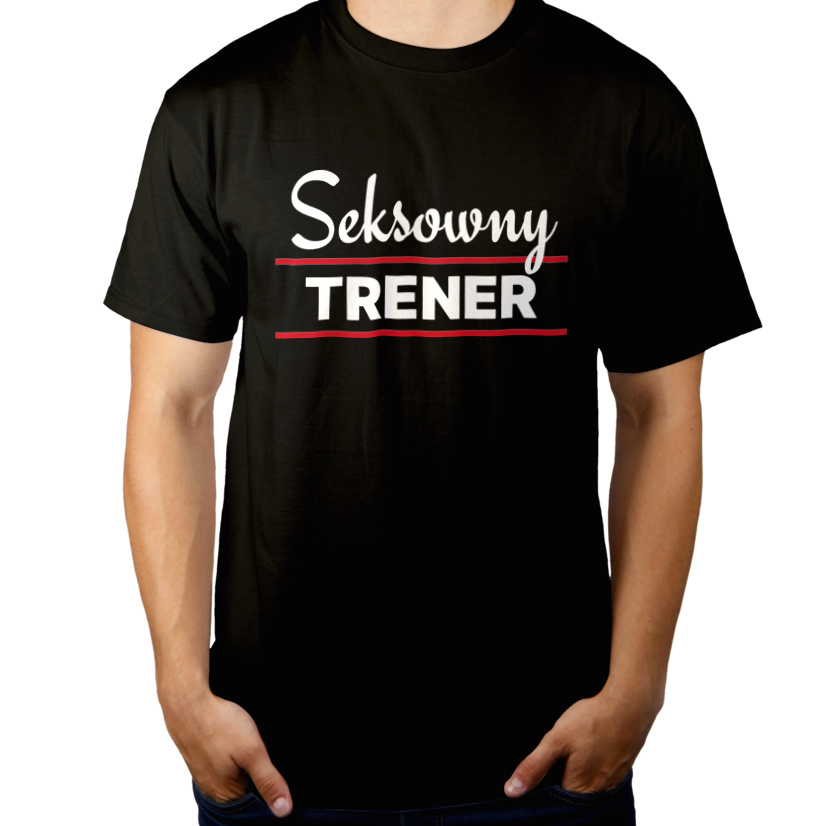 Seksowny Trener - Męska Koszulka Czarna